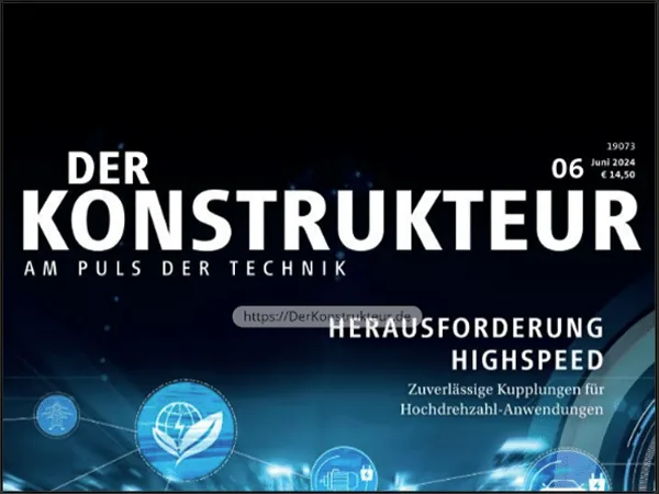 Cover of the engineering journal Der Konstrukteur, issue 06, June 2024.