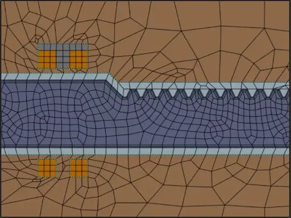Coarse simulation grid from the multi-fidelity induction-hardening study
