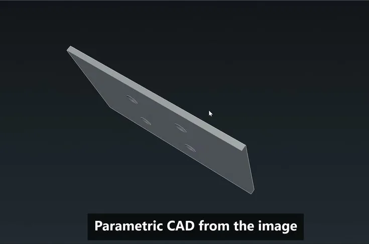 A plate with holes, made as parametric CAD from an image.
