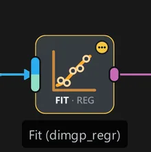 The Fit node with a running status dot.