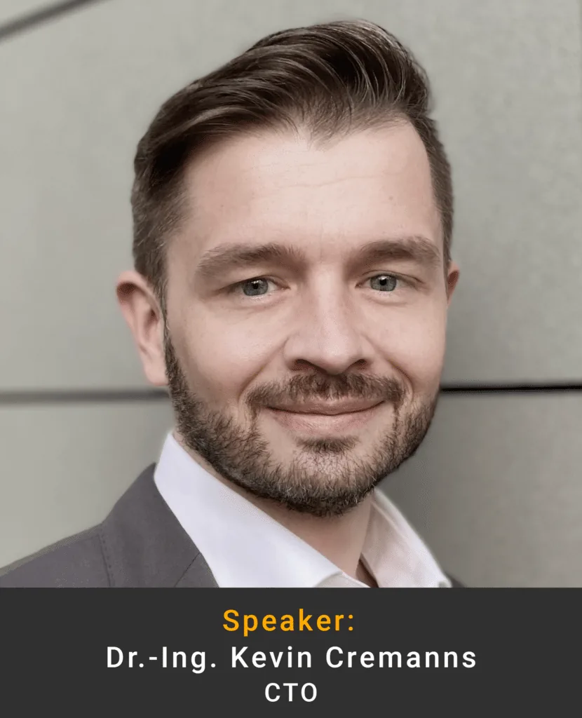 Portrait of Dr.-Ing. Kevin Cremanns, CTO of PI Probaligence, labeled as seminar speaker